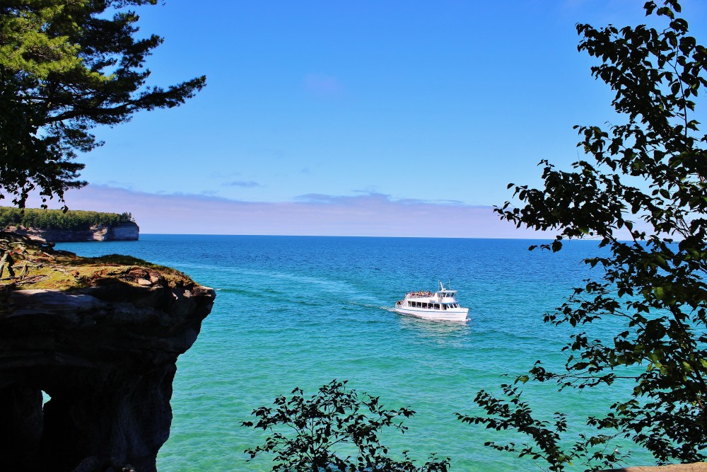 View of Lake Superiour from Chapel Loop, Pictured Rocks, Michigan Upper Peninsula