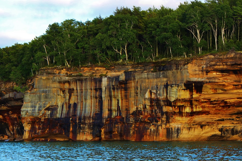 View of Pictured Rocks from boat tour, Michigan Upper Peninsula
