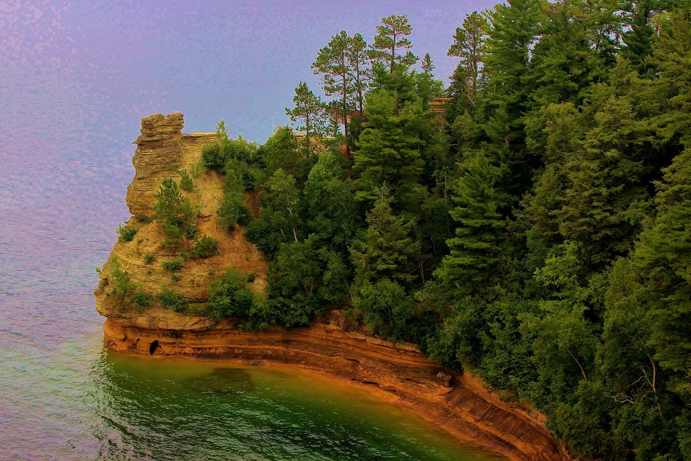 View of Pictured Rocks, Michigan Upper Peninsula