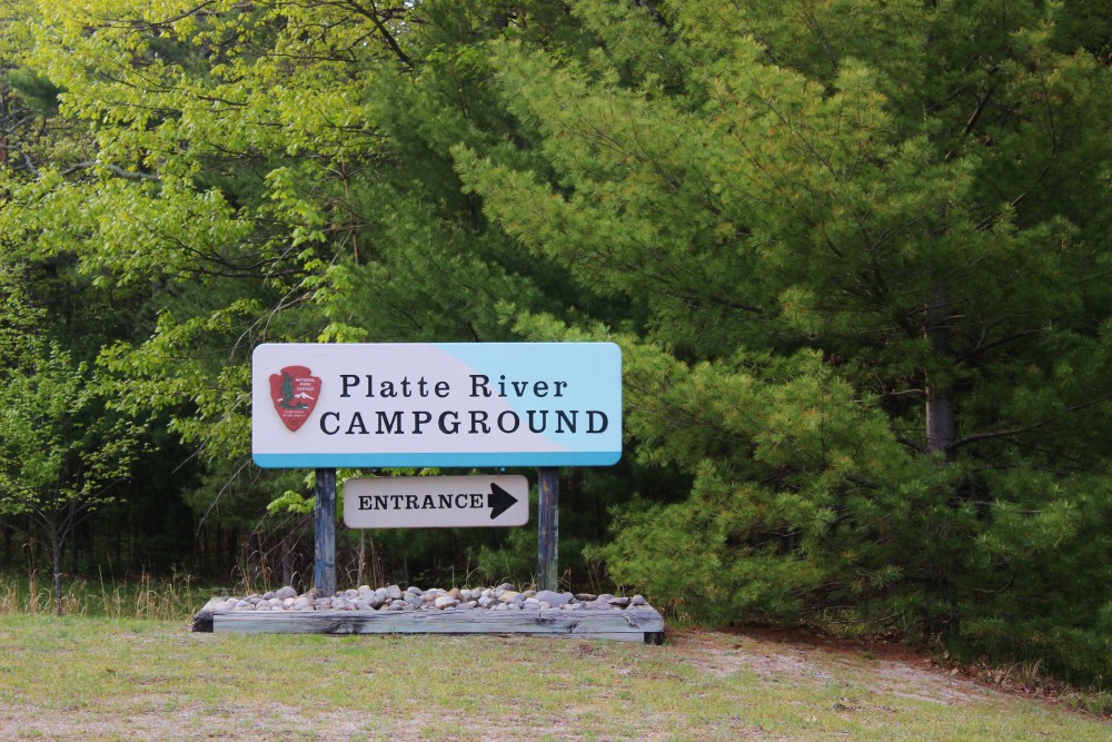 Platte River Campground Entrance Sign, Pure Michigan