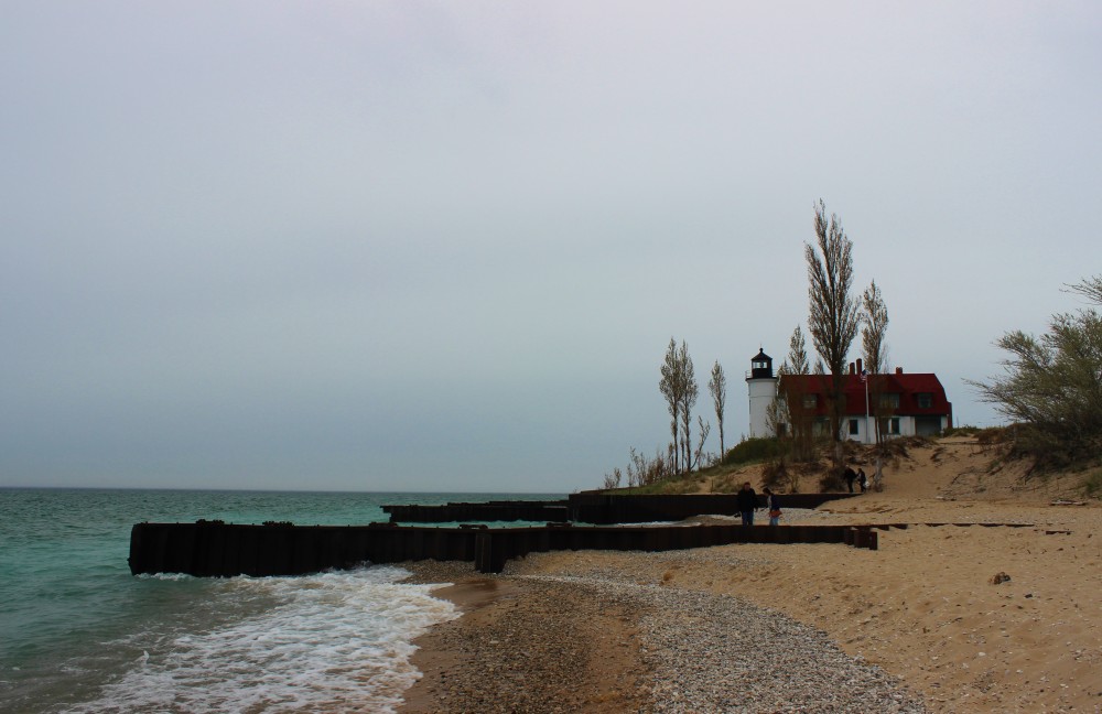 Point Betsie Lighthouse on a cloudy day