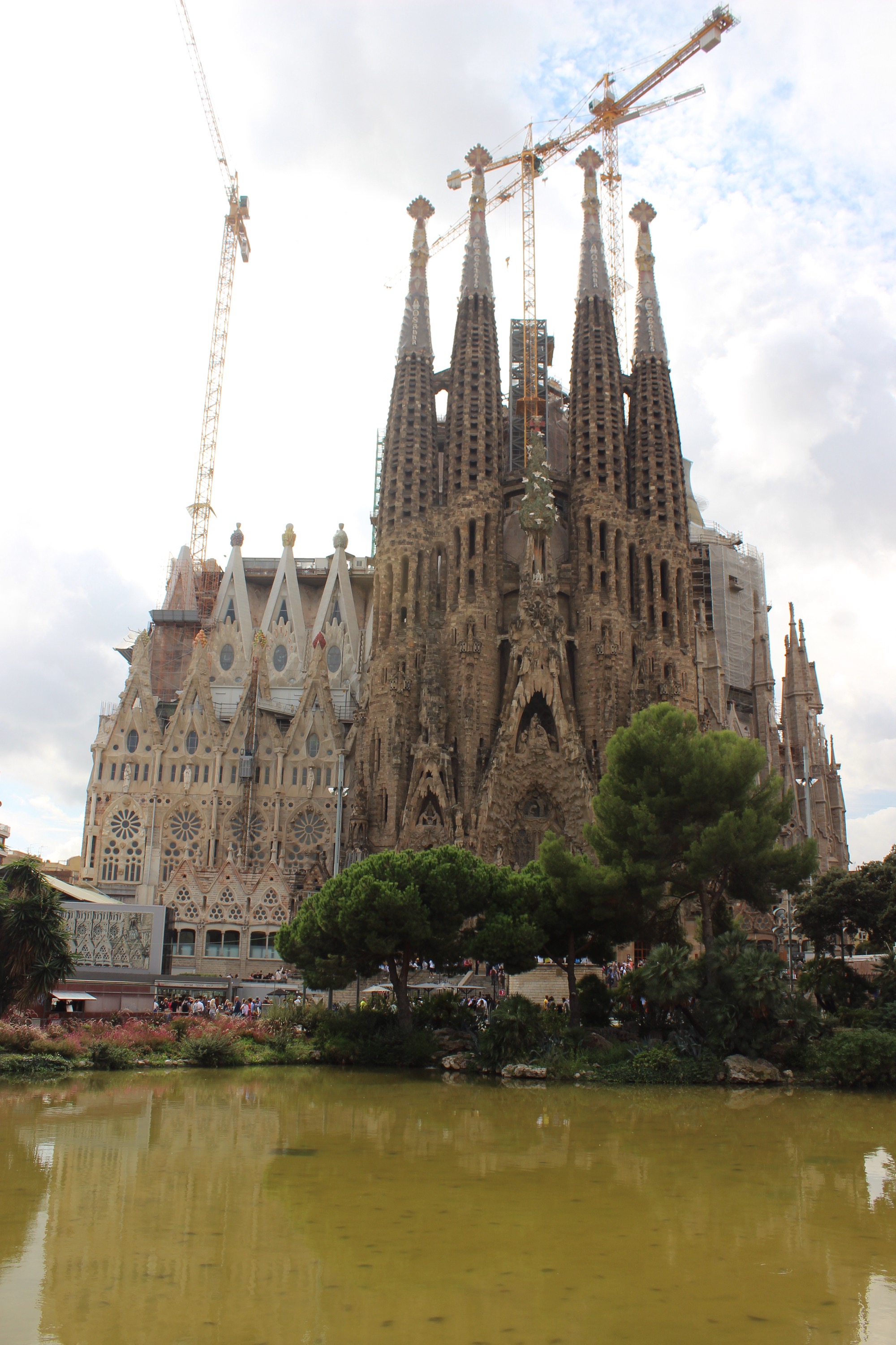 Outside of Sagrada Familia in Barcelona, Spain