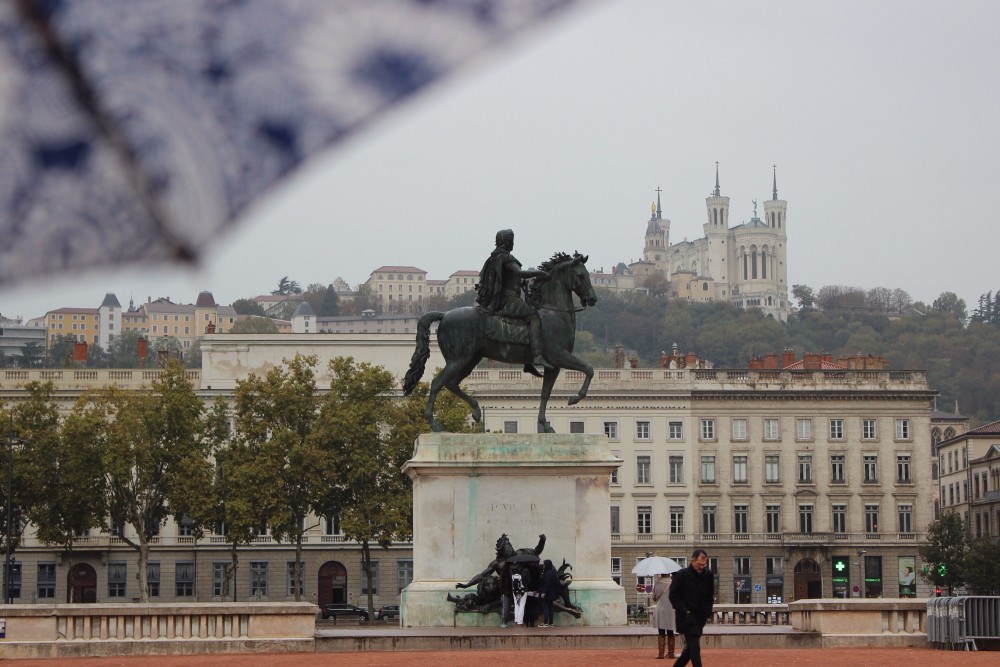 Rainy day in Lyon, France