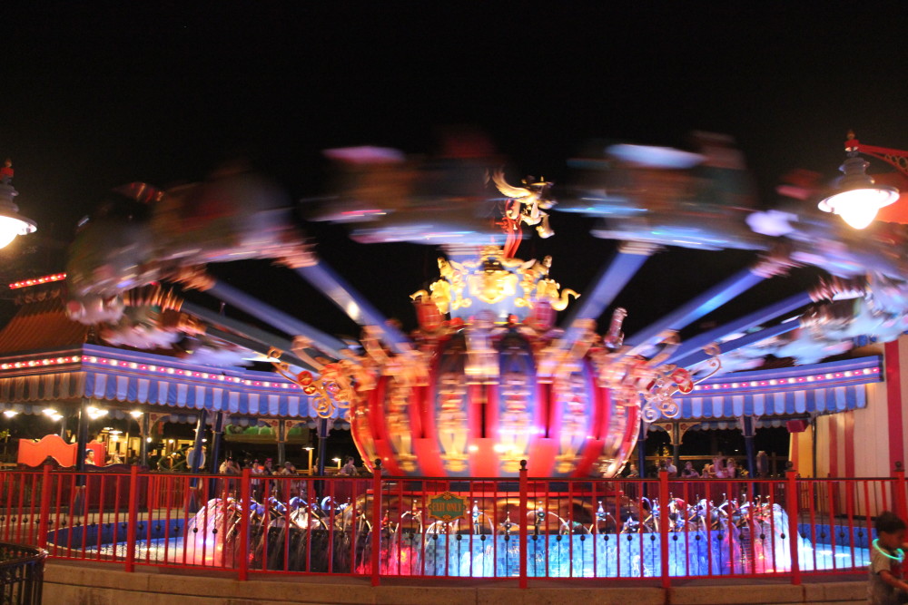 Dumbo ride at night, Magic Kingdom