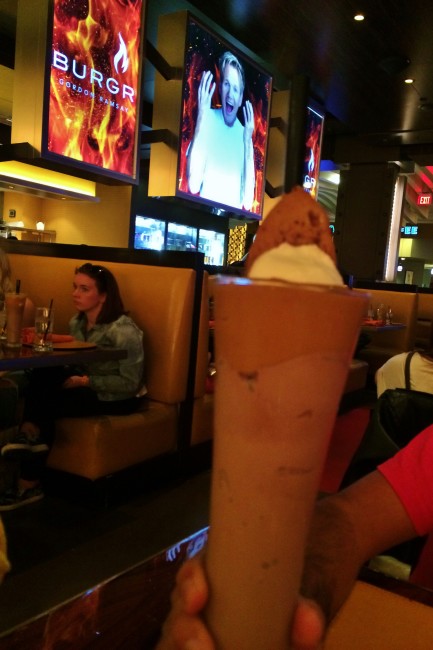 Milkshake at Gordon Ramsay Burgr in Las Vegas