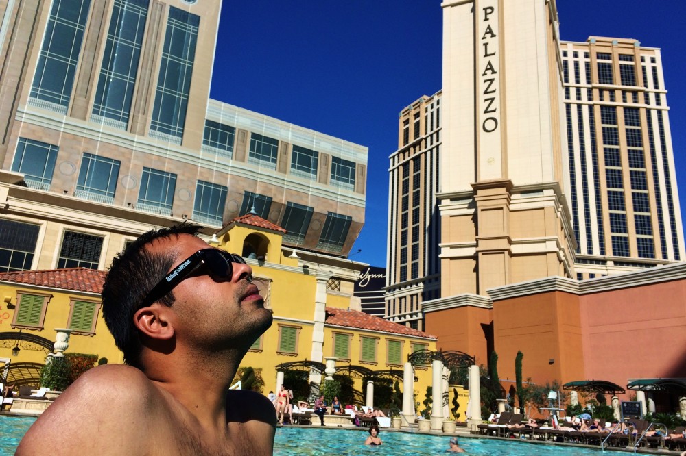 Relaxing at The Venetian Pool in Las Vegas