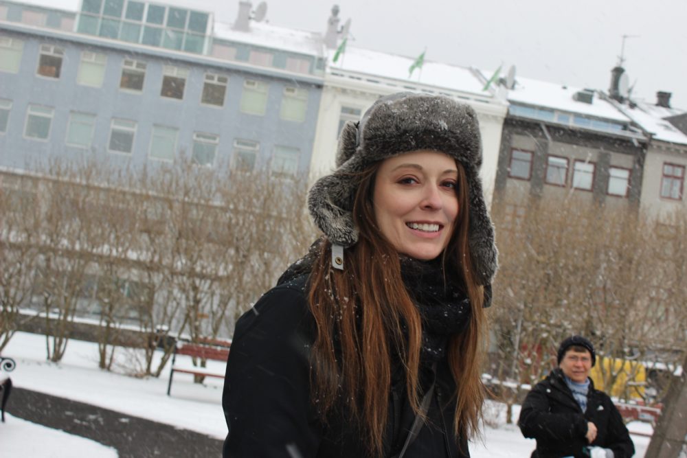 Melissa in snowy Reykjavik