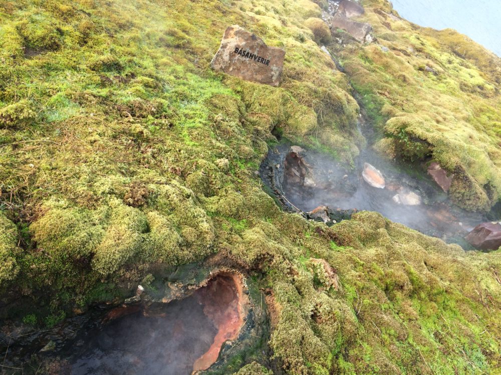 Bubbling hot springs at the Secret Lagoon in Iceland