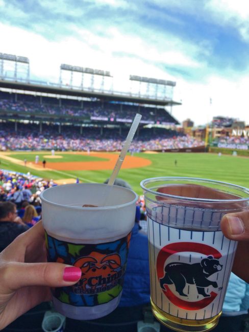 Cubs Game in Chicago with drinks