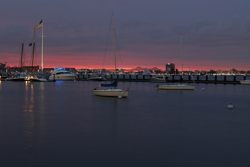 Sunset from Boston's Seaport District