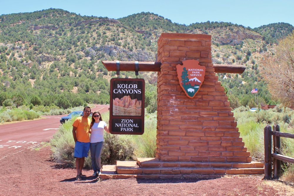 Kolob Canyons Entrance Sign in Zion National Park